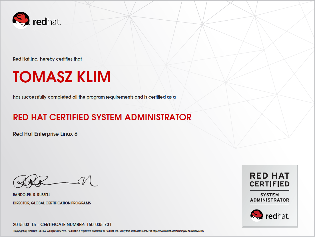 Red Hat Certified System Administrator